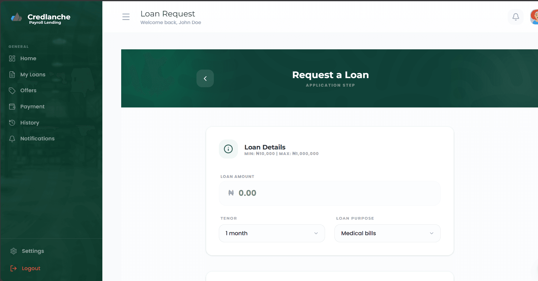 Create Loan Request